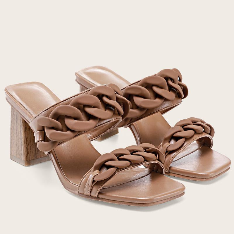 Chunky Square Toe Sandals Newgew