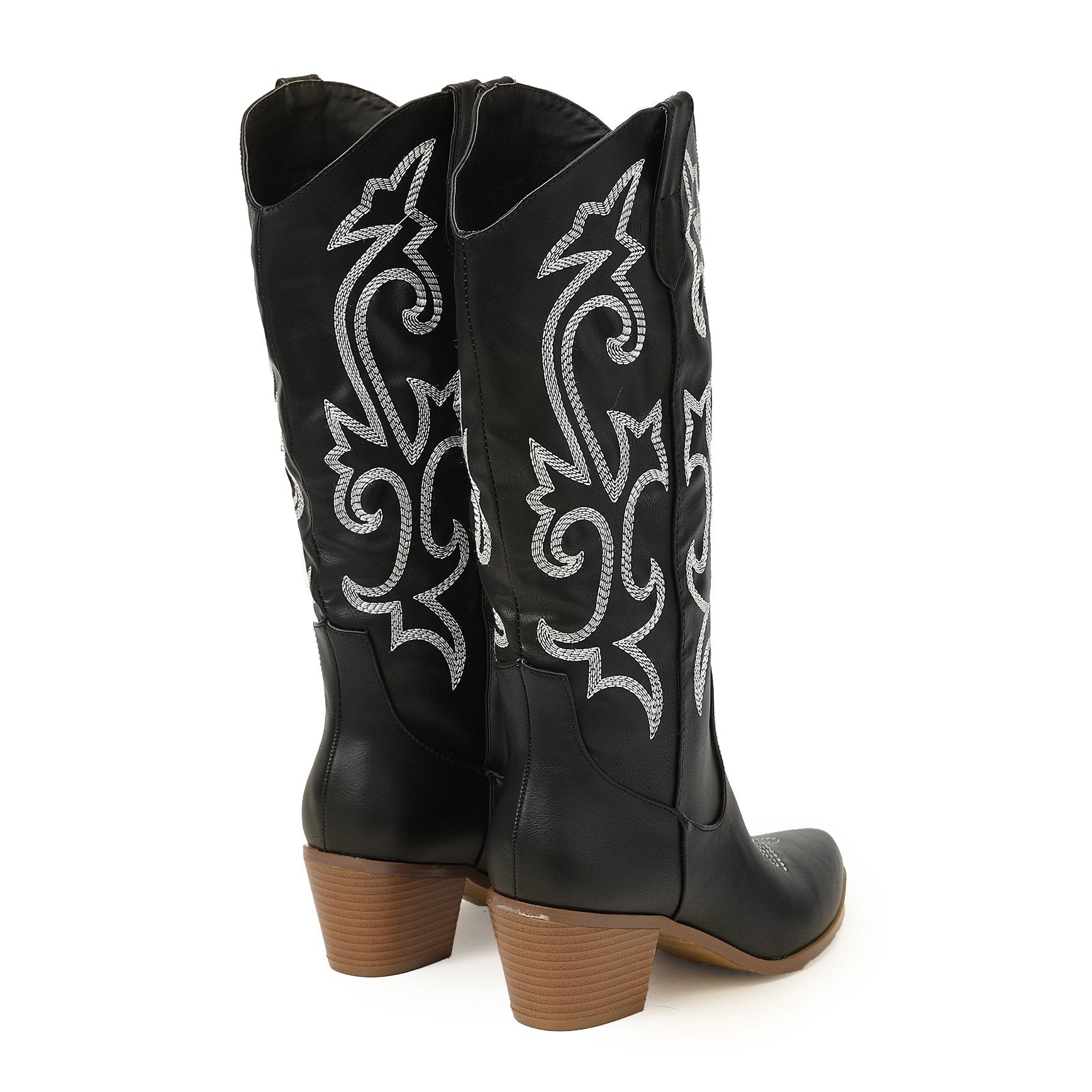 Vintage Chunky Heeled Embroidered Western Boots Newgew