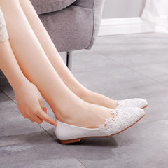 Lace Pointed Toe Flats Newgew