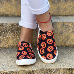 Halloween Pumpkin Skull Sneakers Newgew