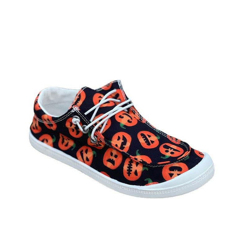 Halloween Round Toe Front Lace-up Sneakers Newgew