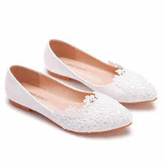 Lace Pointed Toe Flats Newgew