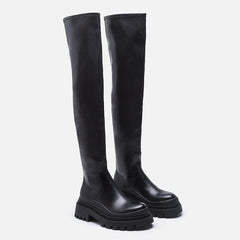 British Style Over-the-knee Thick-soled Boots Newgew