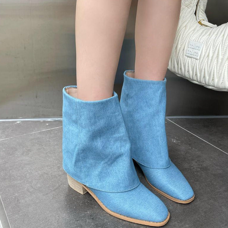 Ruffled Sleeve Linen Boots Newgew