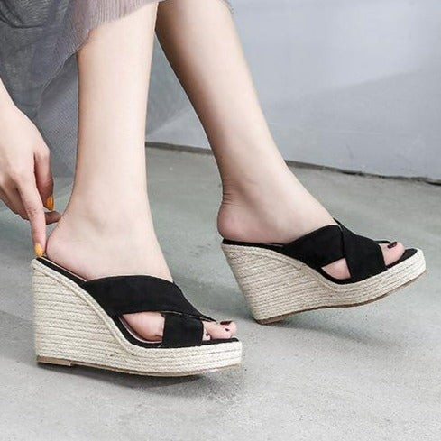 Minimalist Wedge Slide Sandals Newgew
