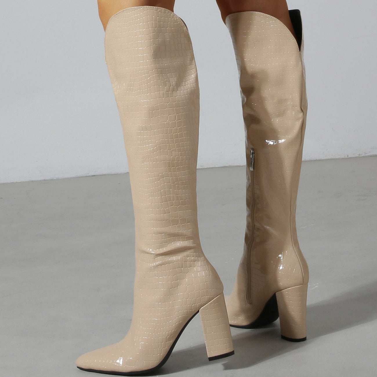 Chunky Heeled Thigh-high Boots Newgew