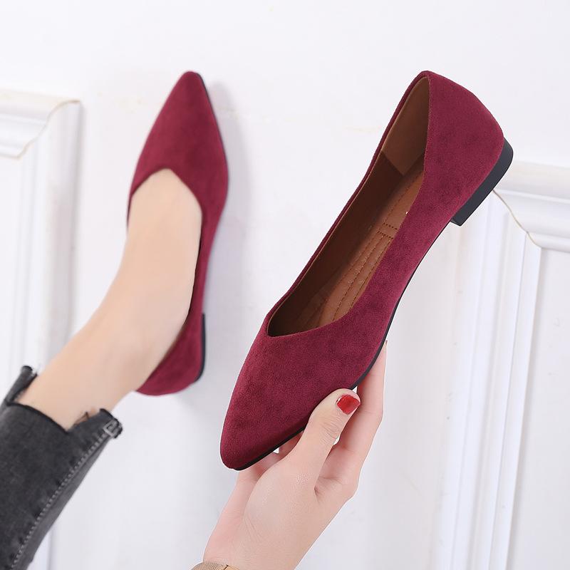 Suede Minimalist Point Toe Flats Newgew