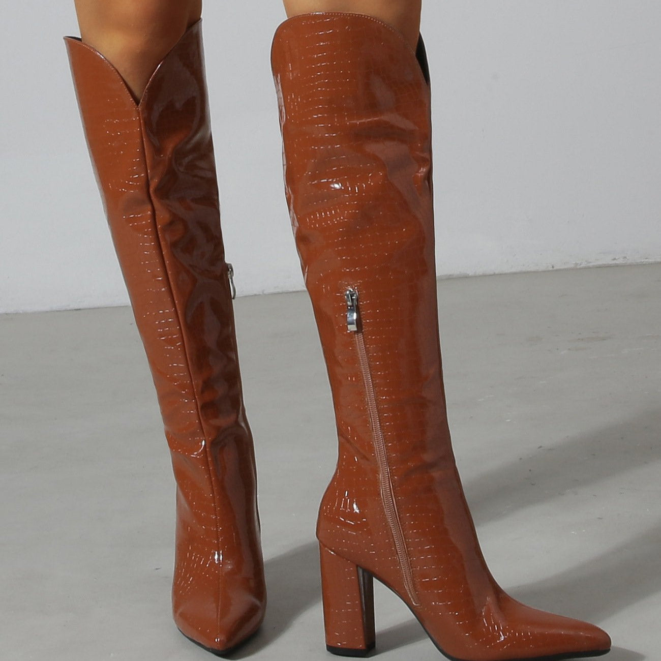 Chunky Heeled Thigh-high Boots Newgew