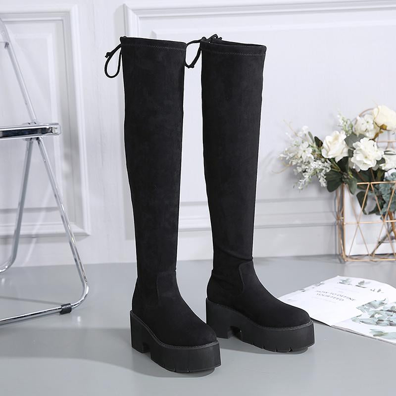 Thick-soled Suede Over-the-knee Boots Newgew