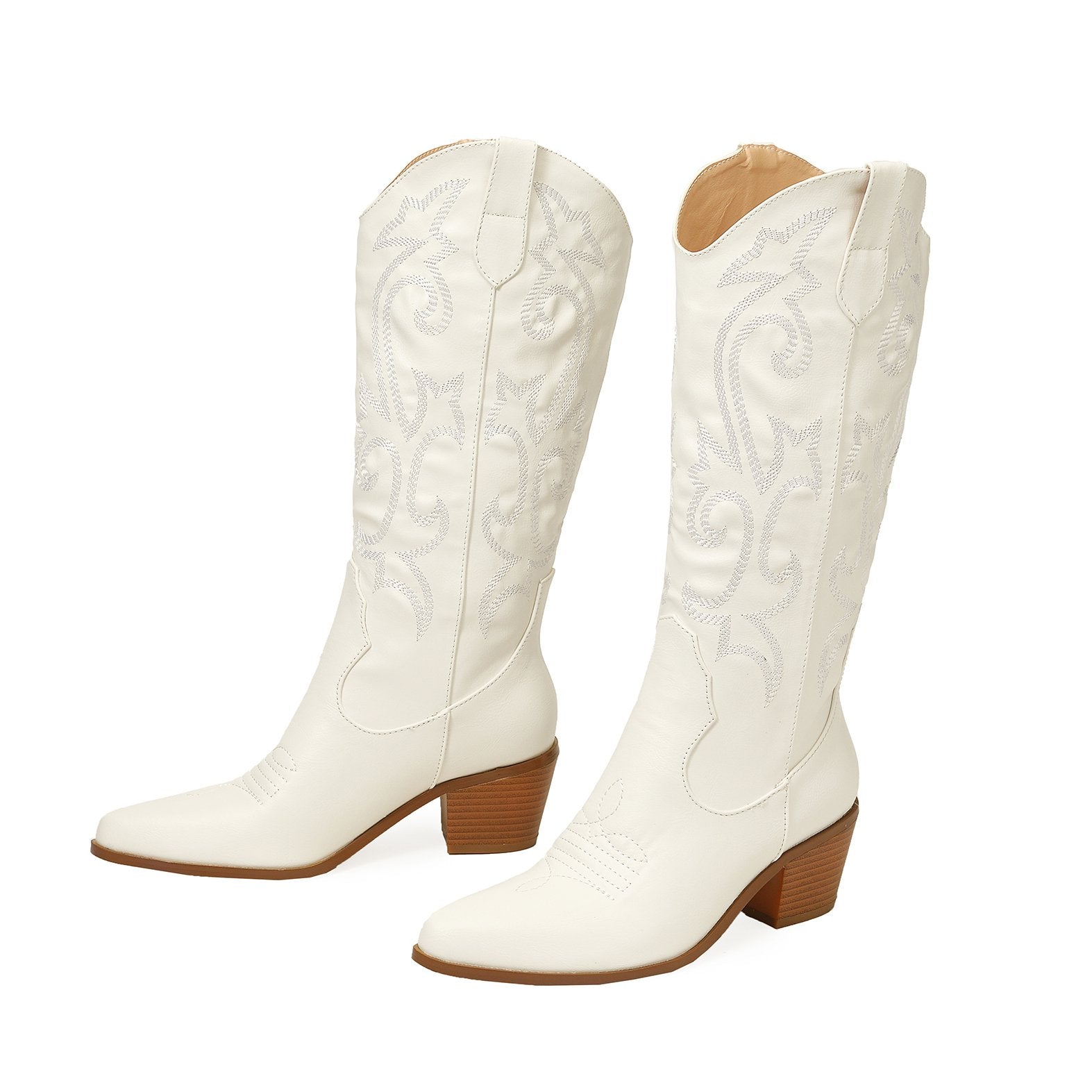 Vintage Chunky Heeled Embroidered Western Boots Newgew