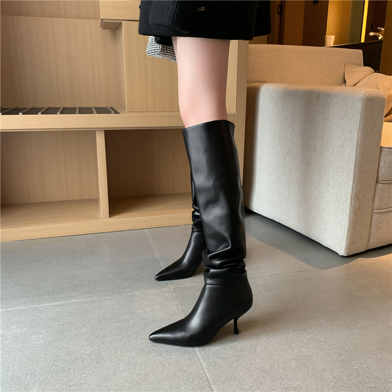 Vortex Kitten Heel Knee High Boots Newgew