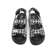 Checkerboard Strappy Sandals Newgew