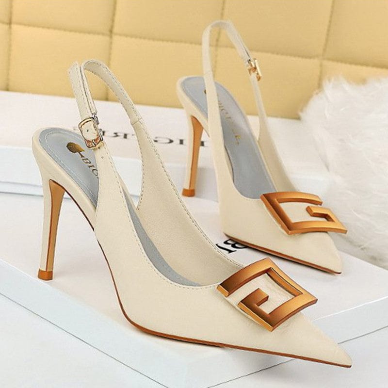 Metal Buckle Stiletto Heels Newgew