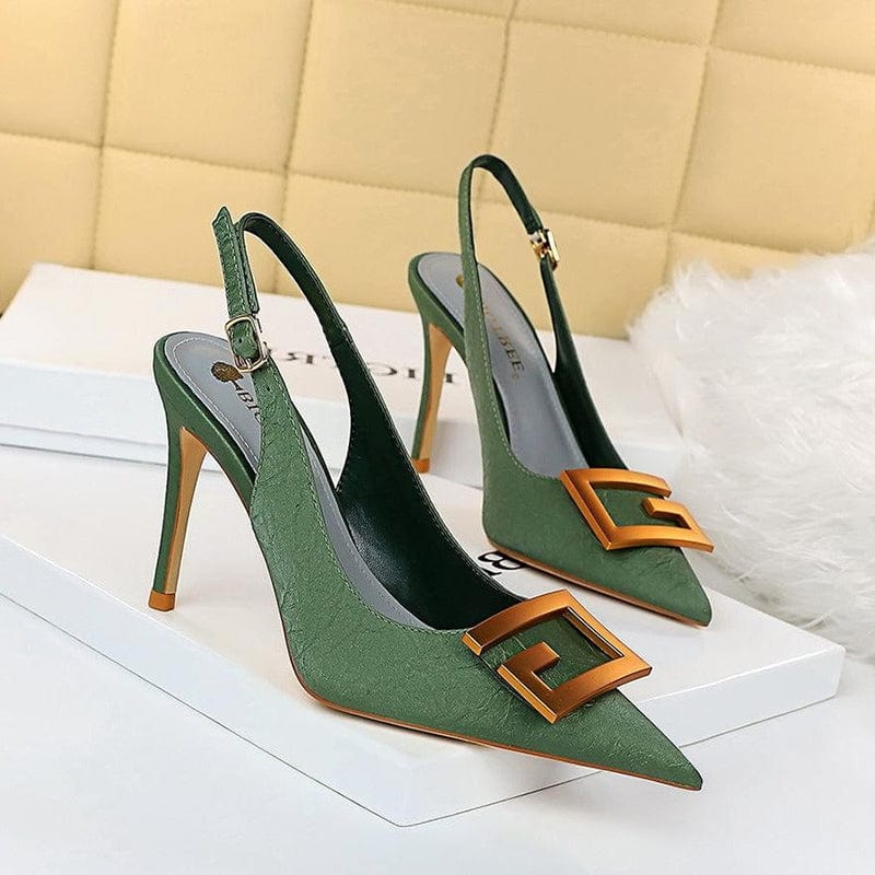 Metal Buckle Stiletto Heels Newgew