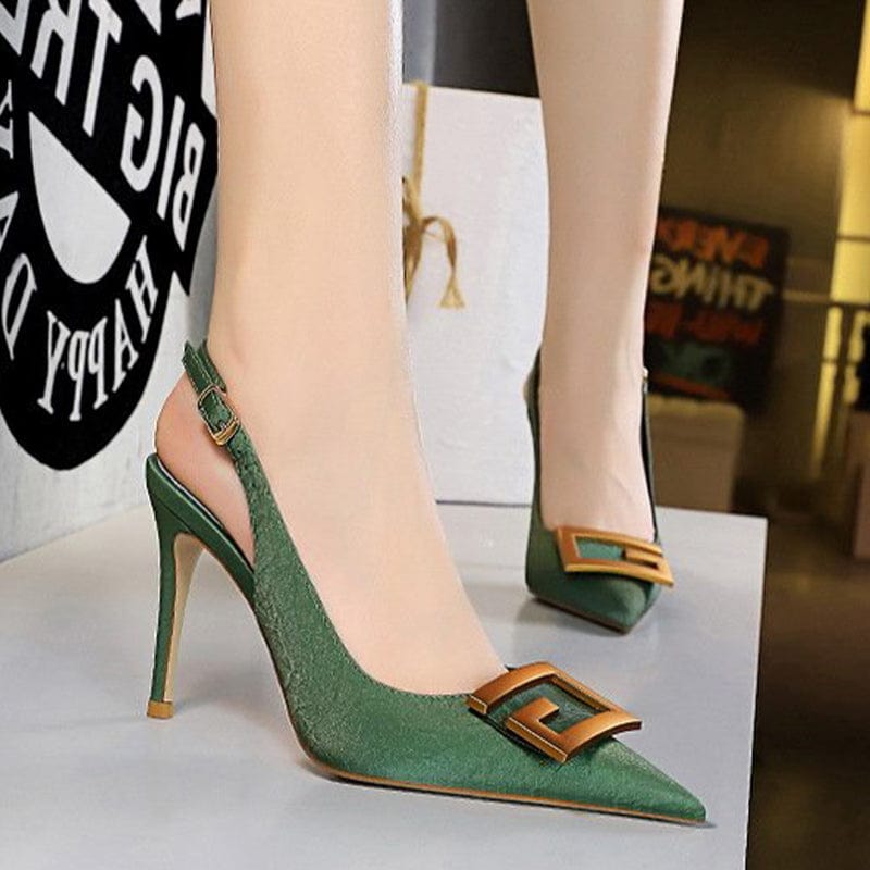 Metal Buckle Stiletto Heels Newgew