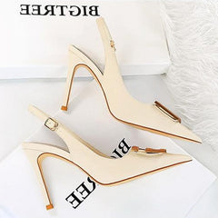 Metal Buckle Stiletto Heels Newgew