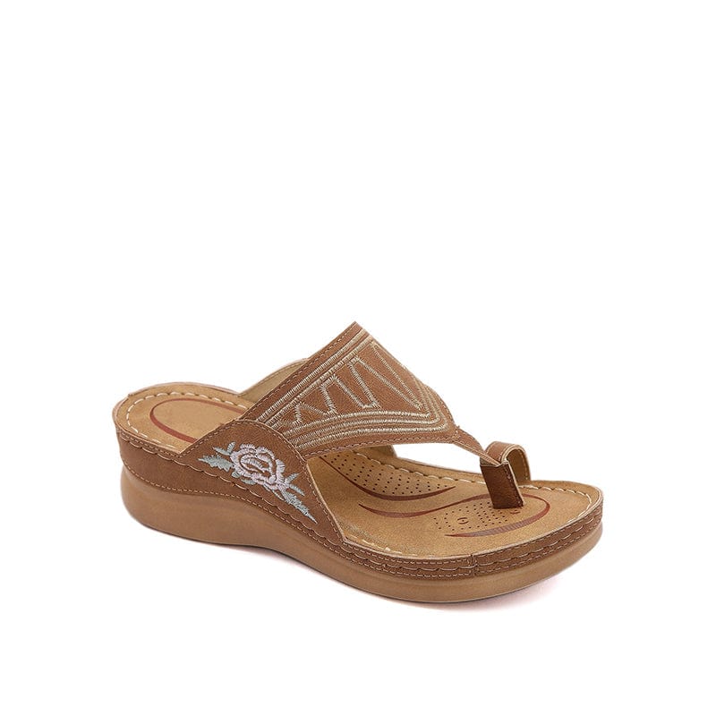 Vacation Embroidery Wedges Sandals Newgew-AL