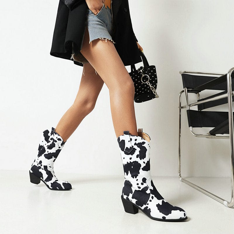 Cool Cow Print Cowboy Boots(Pre-Order) Newgew