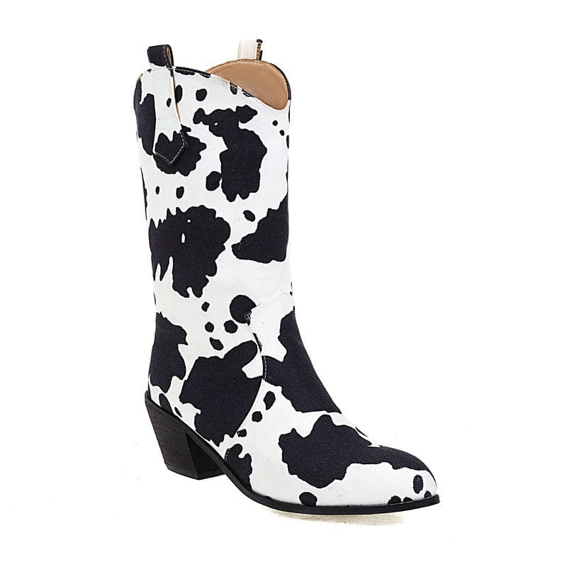 Cool Cow Print Cowboy Boots(Pre-Order)