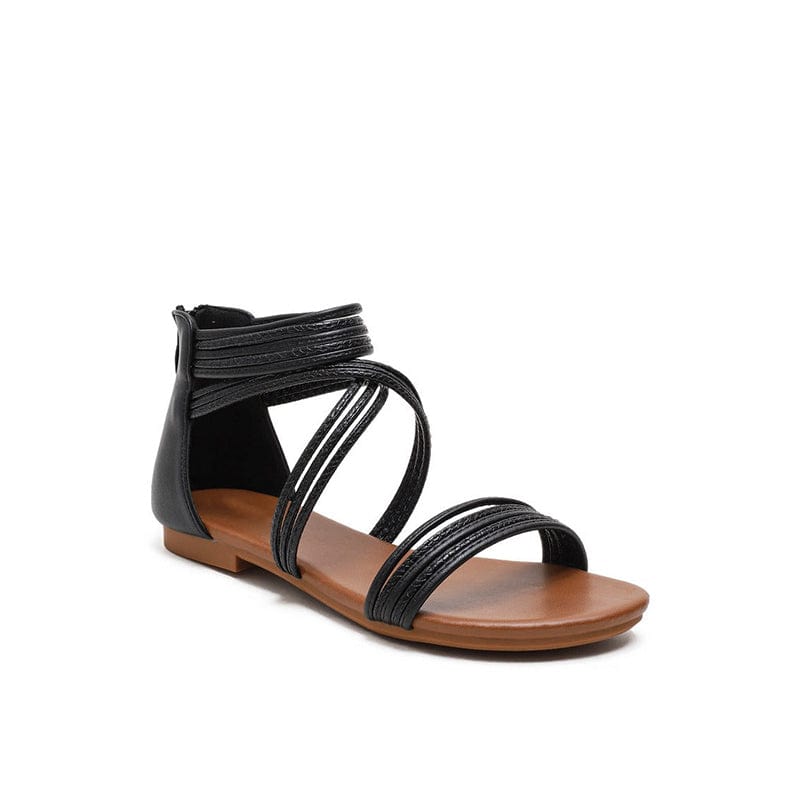 Strappy Back Zipper Sandals Newgew