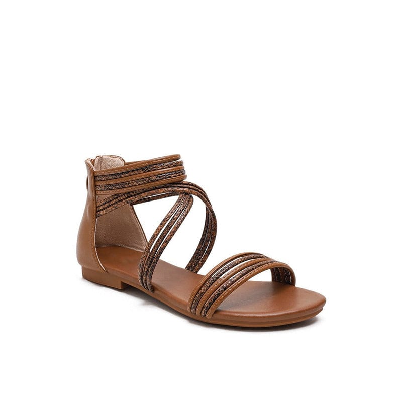 Strappy Back Zipper Sandals Newgew