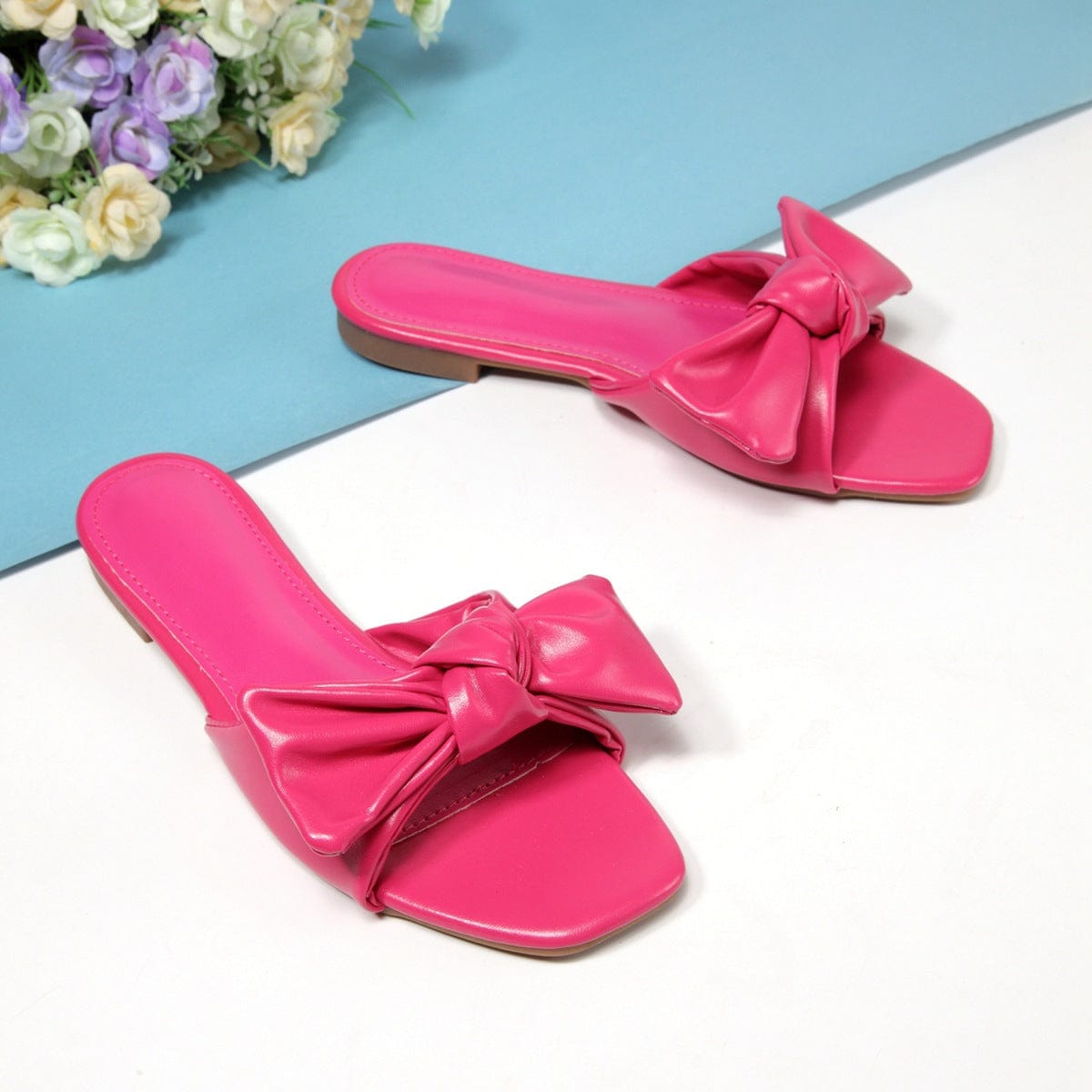 Bow Decor Slide Sandals Newgew