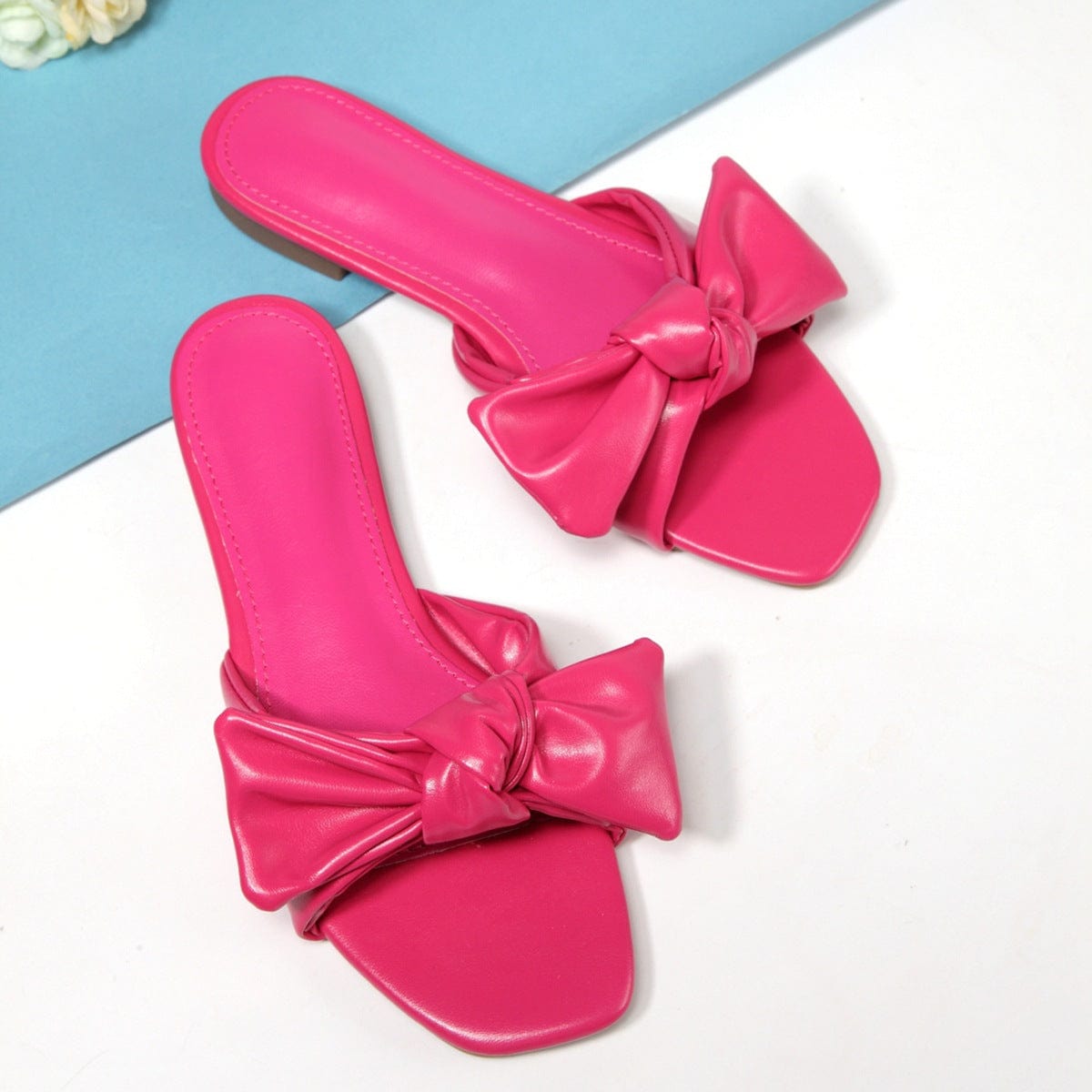 Bow Decor Slide Sandals Newgew