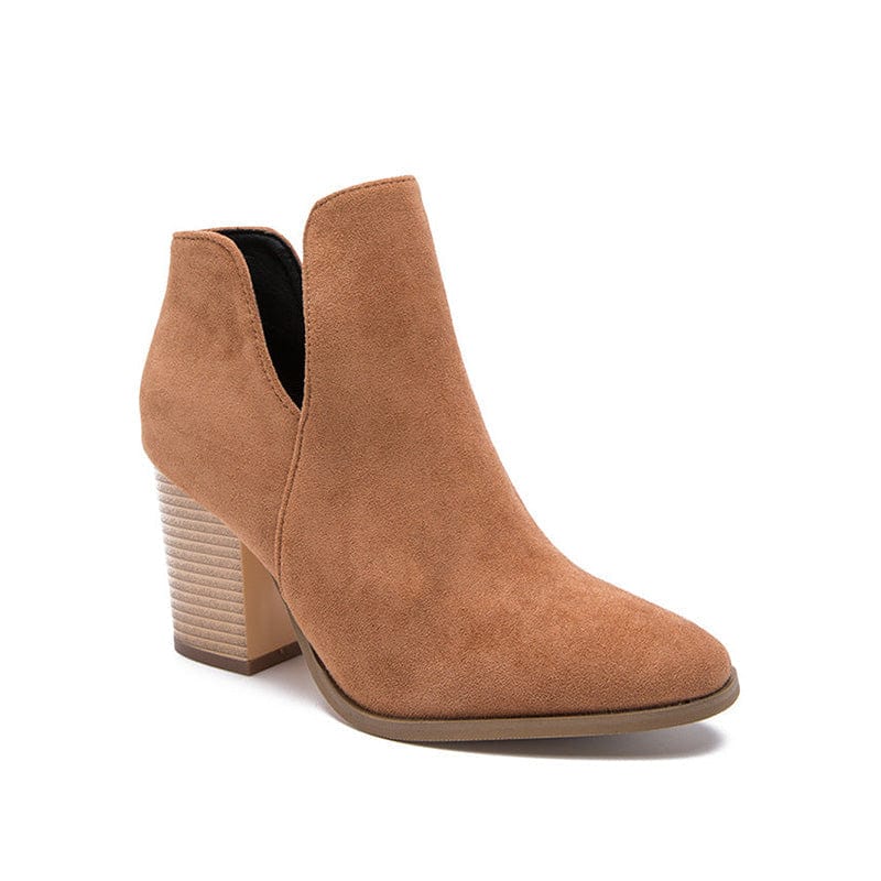 V Cut Block Heel Booties Newgew