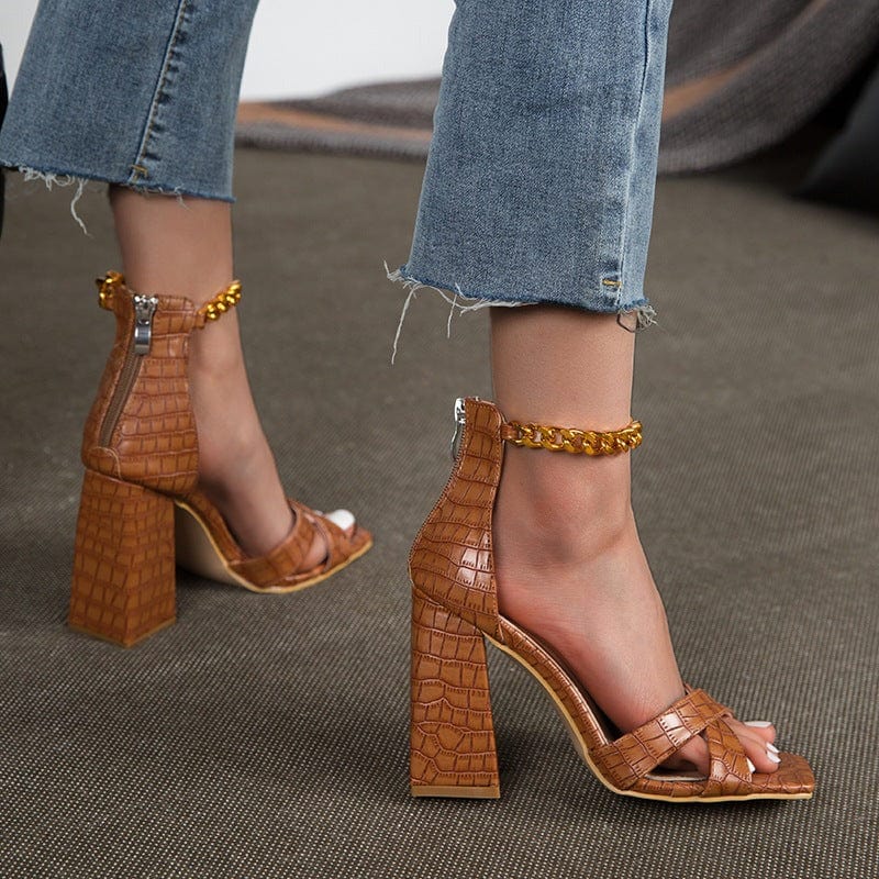 Block Heeled Sandals Newgew