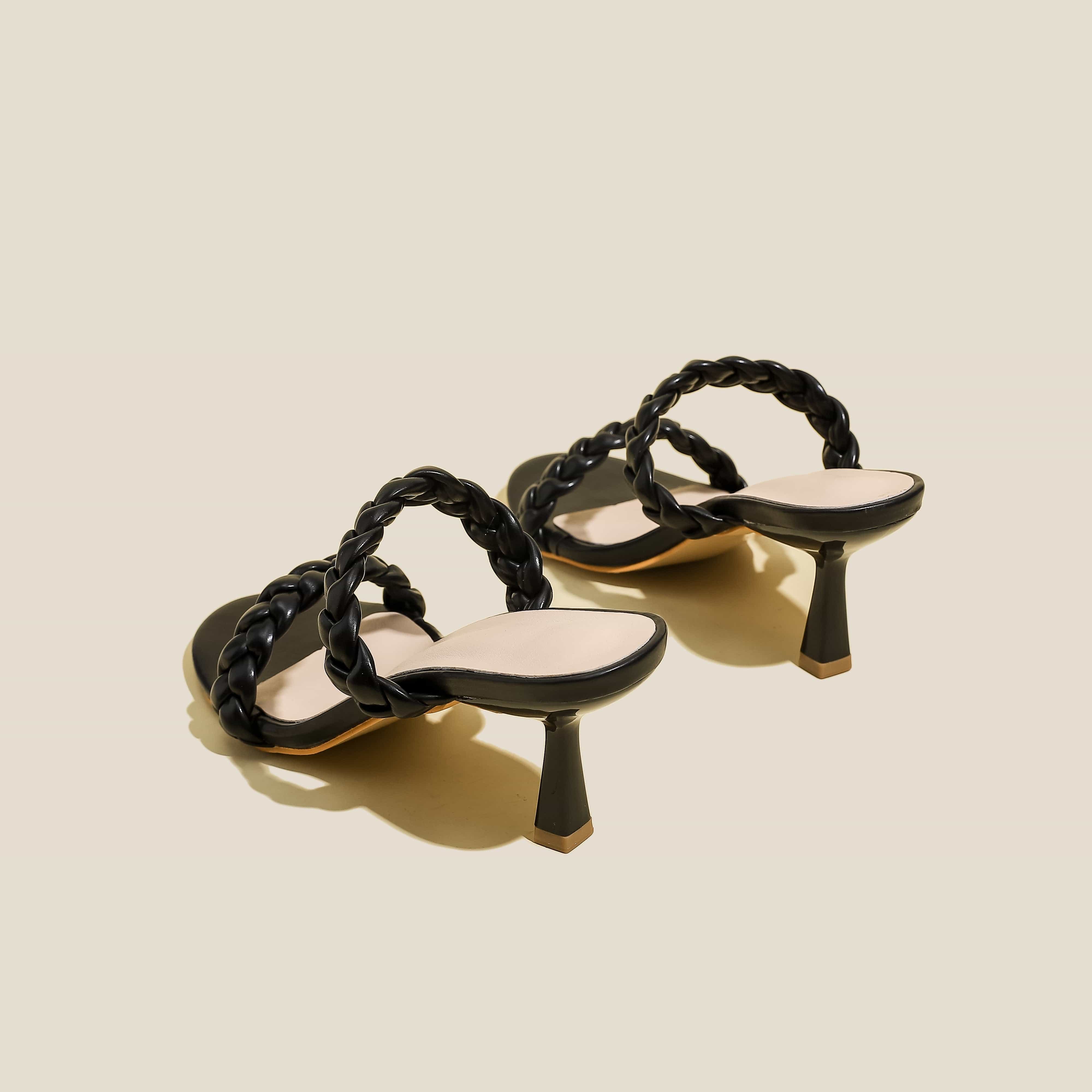 Braided Design Heel Sandals Newgew