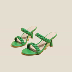 Braided Design Heel Sandals Newgew