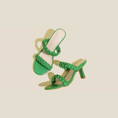 Braided Design Heel Sandals Newgew