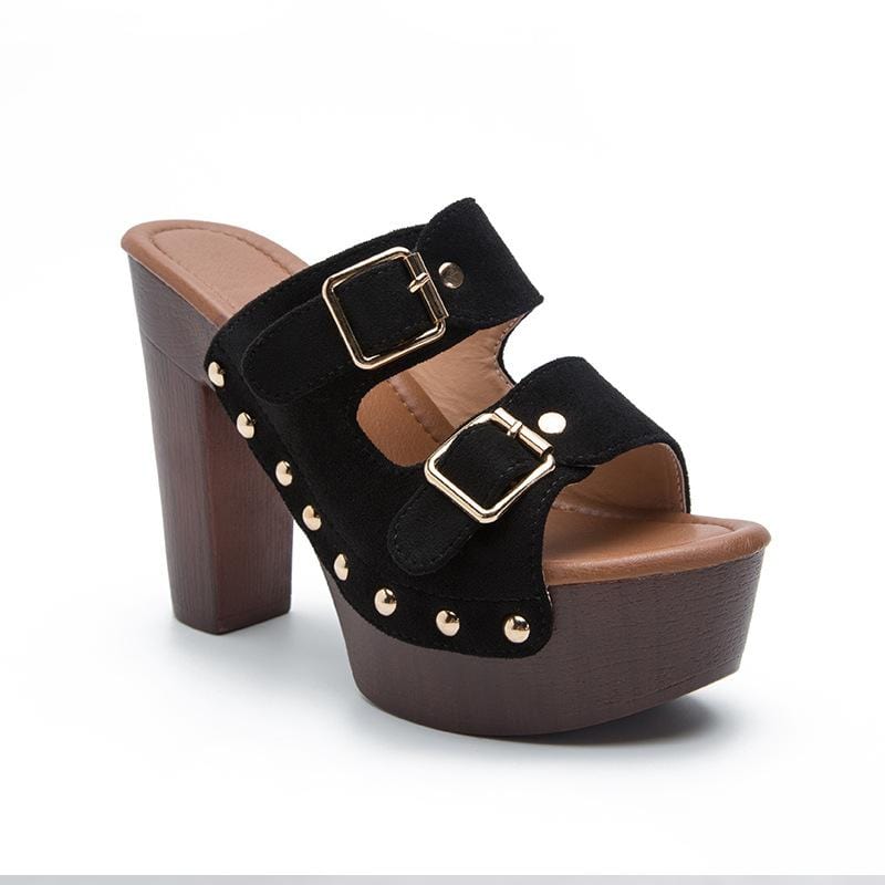 Newbella	Buckle Decor Chunky Heeled	Sandals Newgew