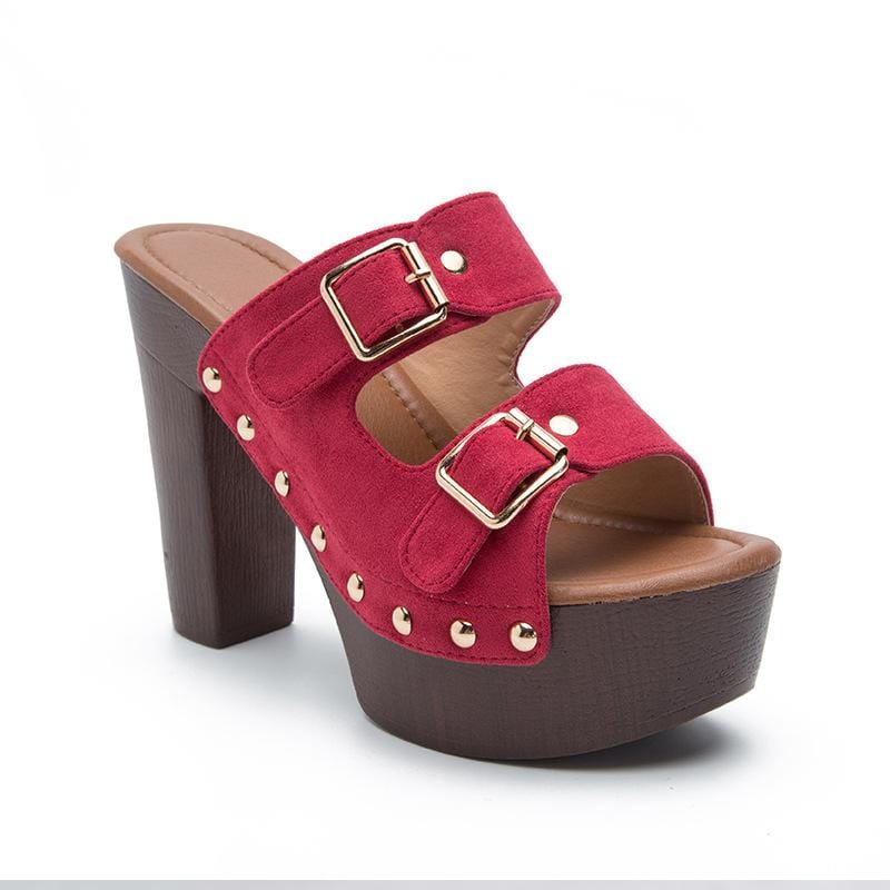 Newbella	Buckle Decor Chunky Heeled	Sandals Newgew