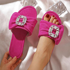 Rhinestone Decor Flat Sandals Newgew