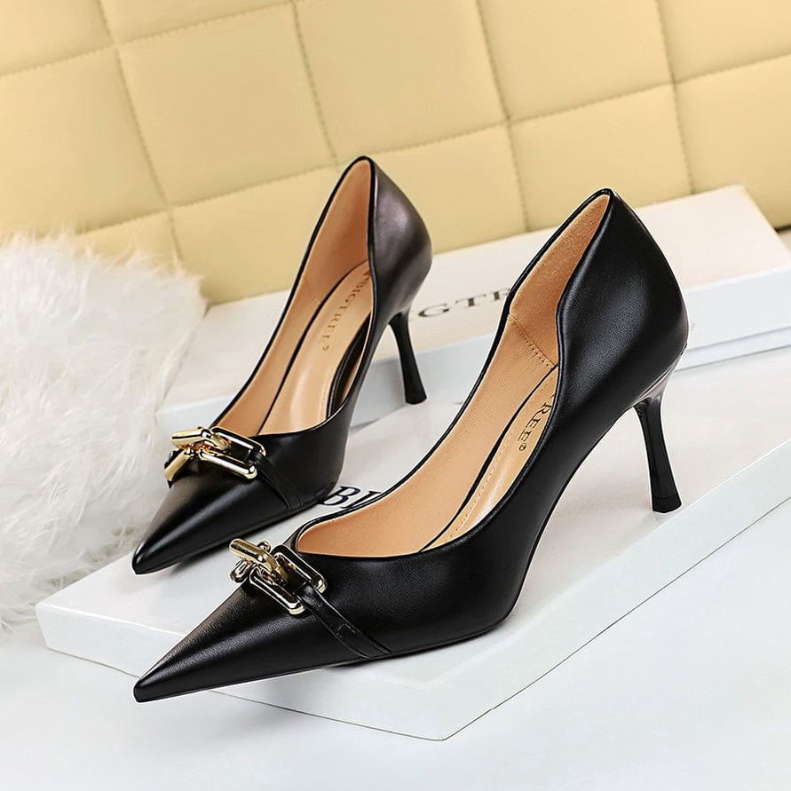 Chain Detail Stiletto Heeled Pumps Newgew