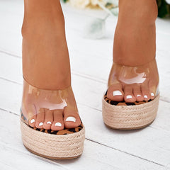 Open-Toe Wedge Heel Sandals Newgew