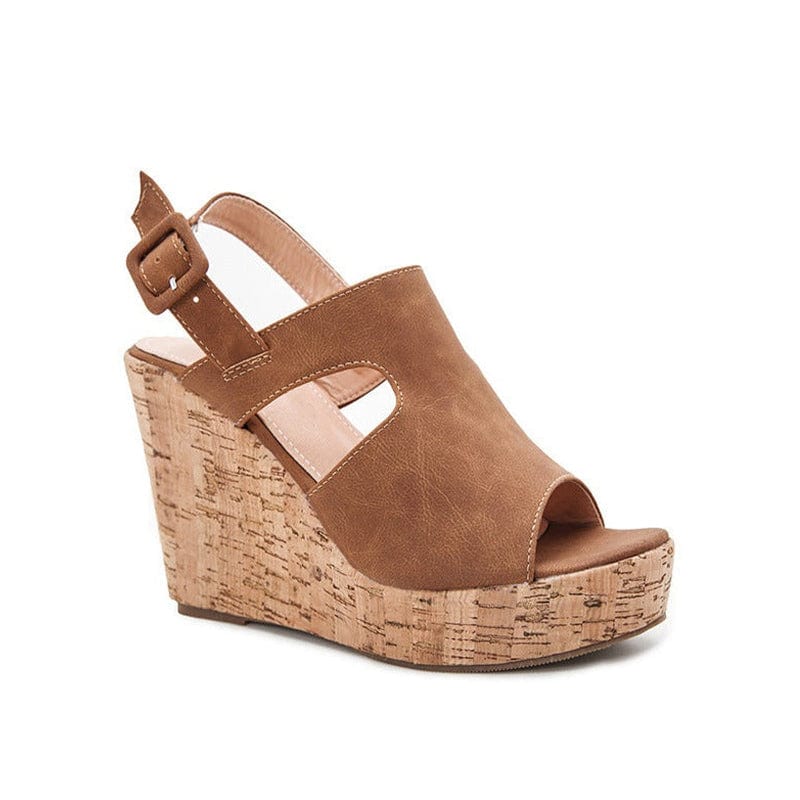 Peep Toe Wedge Heel Sandals Newgew