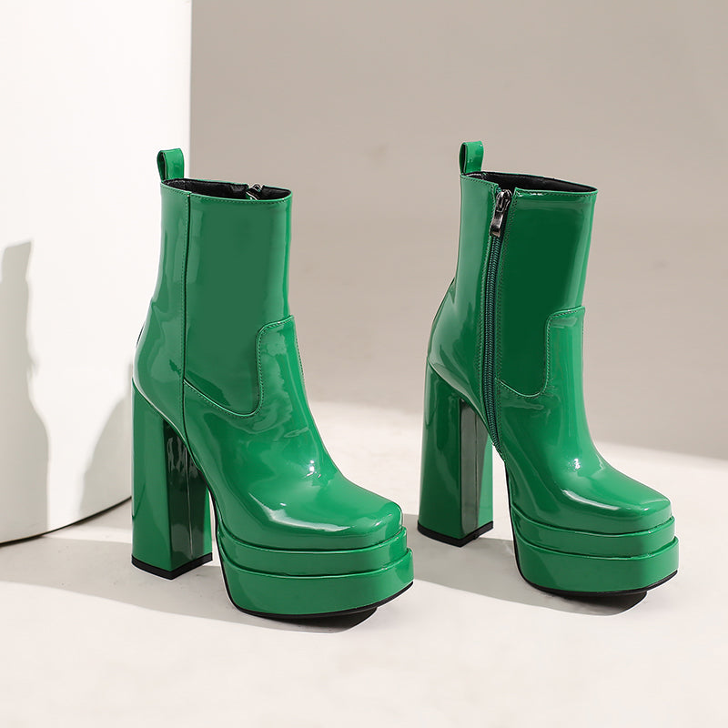 Gema Green Platform Boots Newgew