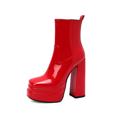 Gema Red Platform Boots Newgew