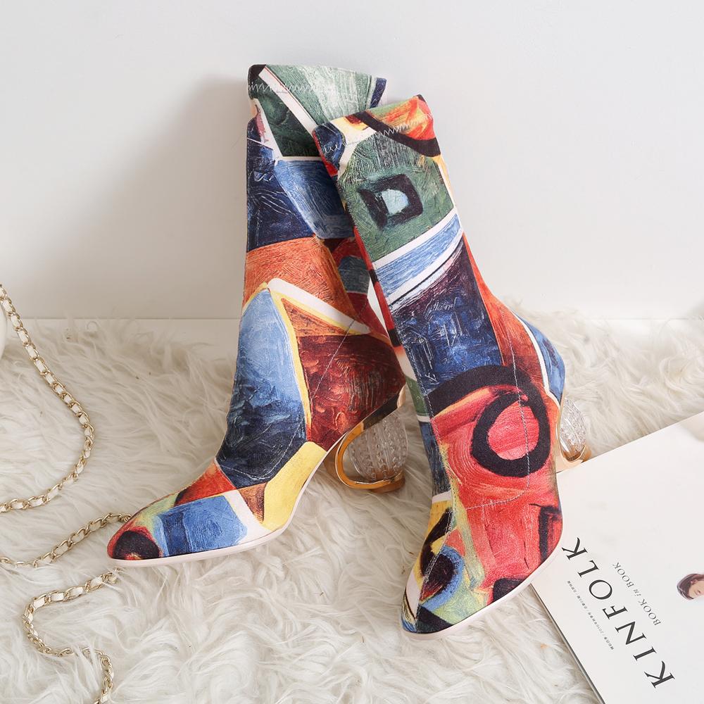 Molly Fashion Print Stretch Boots newgew