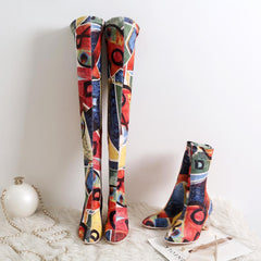 Molly Fashion Print Stretch Boots newgew