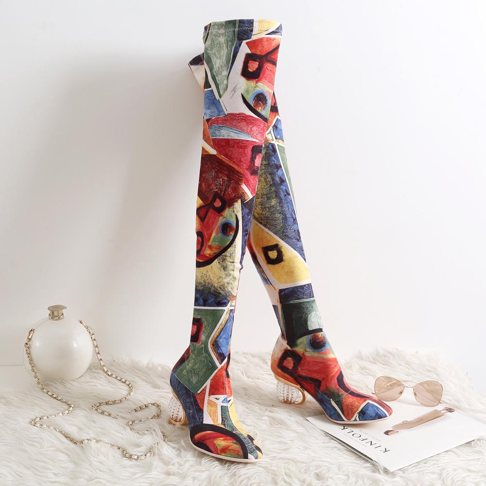 Molly Fashion Print Stretch Boots newgew