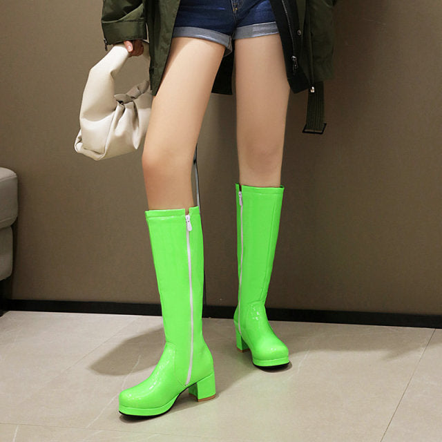 Leather Waterproof Knee High Boots 5-10.5 Newgew