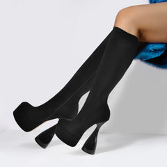 Platform Knee High Boots Newgew