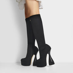 Platform Knee High Boots Newgew