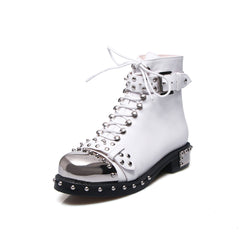 Nia Rivet Studded Combat Boots Newgew