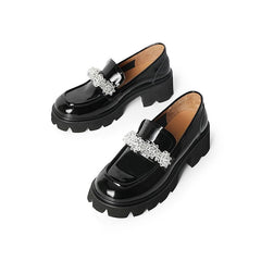 Casual Chunky Heel Loafers Newgew