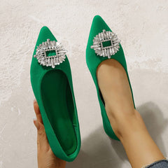 Pointed Rhinestones Flats Newgew