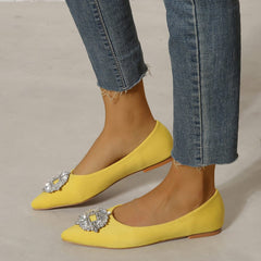 Pointed Rhinestones Flats Newgew